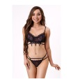 LIVCO CORSETTI FASHION - NERINA 20240 SUJETADOR + TANGA NEGRO S/M
