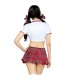 LEG AVENUE DISFRAZ MISS COLEGIALA CLASICO ROJO BLANCO S M
