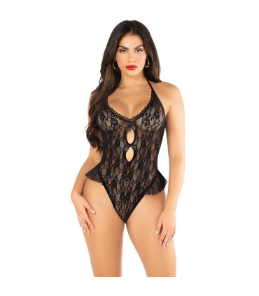 LEG AVENUE BODY CON LAZOS Y VOLANTES NEGRO TALLA UNICA