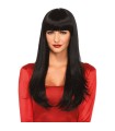 LEG AVENUE - PELUCA PELO LARGO CON FLEQUILLO NEGRO