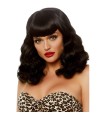 LEG AVENUE - PELUCA RETRO RIZADA CON FLEQUILLO LUMINISCENTE NEGRO