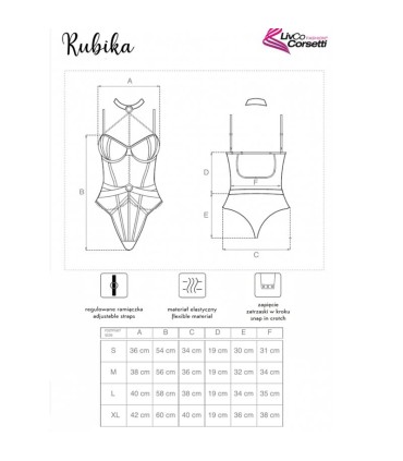 LIVCO CORSETTI FASHION RUBIKA LC XG079 BODY CON GARGANTILLA NEGRO L