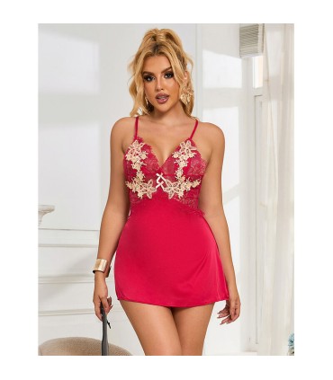 SUBBLIME 954123 BABYDOLL CON DISENO FLORAL ROJO S M