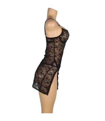 SUBBLIME 954185 BABYDOLL DE ENCAJE CON TIRANTES AJUSTABLES NEGRO S M
