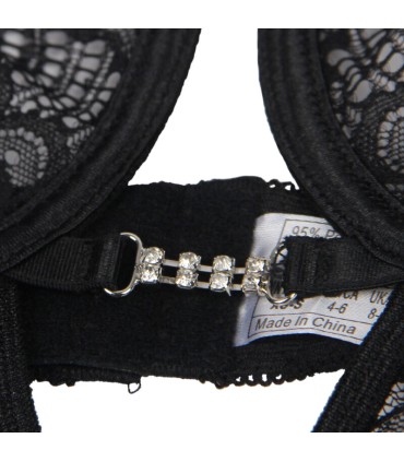 SUBBLIME 954185 BABYDOLL DE ENCAJE CON TIRANTES AJUSTABLES NEGRO S M