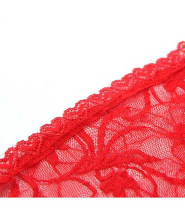 SUBBLIME 954208 BABYDOLL DE ENCAJE CON TIRANTES AJUSTABLES ROJO S M