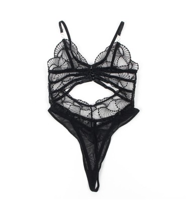 SUBBLIME 955212 BODY TRANSPARENTE CON ENCAJE HUECO NEGRO S M