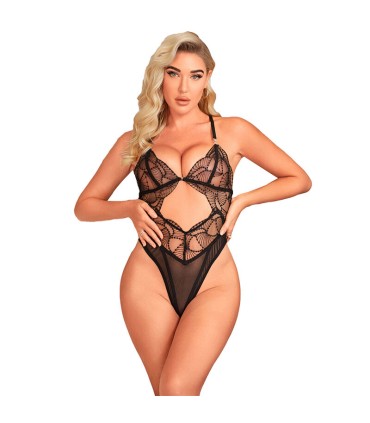 SUBBLIME 955229 BODY TRANSPARENTE CON ENCAJE HUECO NEGRO L XL
