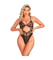 SUBBLIME - 955229 BODY TRANSPARENTE CON ENCAJE HUECO NEGRO L/XL