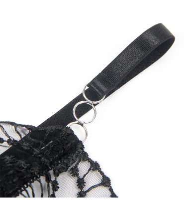 SUBBLIME 955229 BODY TRANSPARENTE CON ENCAJE HUECO NEGRO L XL