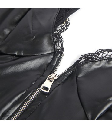 SUBBLIME 955458 BODY CON CREMALLERA DE CUERO NEGRO S M