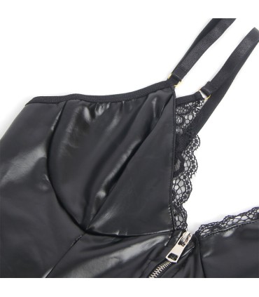 SUBBLIME 955465 BODY CON CREMALLERA DE CUERO NEGRO L XL