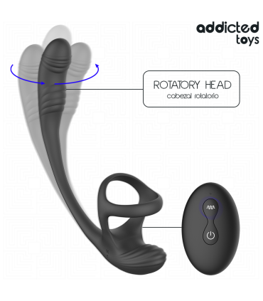 ADDICTED TOYS PLUG ANAL VIBRACION Y WAVING 360º Y ESTIMULADOR TESTICULOS