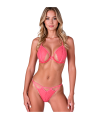 PASSION - RESILQUE SET SUJETADOR + TANGA ROJO S/M