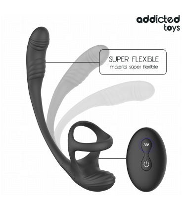 ADDICTED TOYS PLUG ANAL VIBRACION Y WAVING 360º Y ESTIMULADOR TESTICULOS