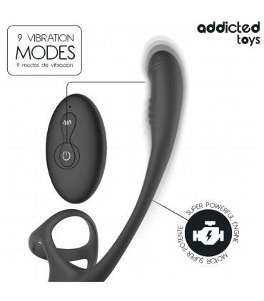 ADDICTED TOYS PLUG ANAL VIBRACION Y WAVING 360º Y ESTIMULADOR TESTICULOS