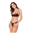 PASSION - TIVOLEA SET SUJETADOR + TANGA NEGRO S/M