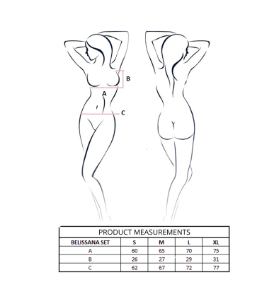 PASSION BELISSANA SET SUJETADOR TANGA AZUL S M