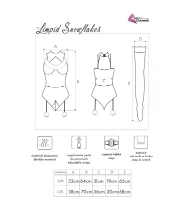 LIVCO CORSETTI FASHION LIMPID SNOWFLAKES LC 90604 BODY MEDIAS DIADEMA NAVIDENA S M