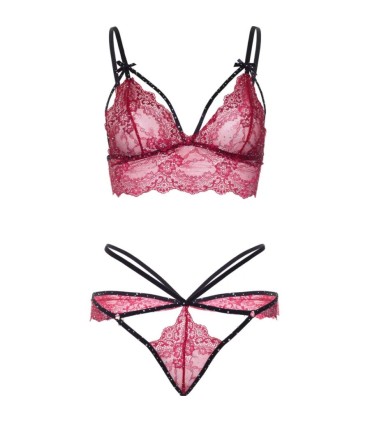 LEG AVENUE 81623 SET SUJETADOR TANGA BURDEOS TALLA S