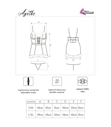 LIVCO CORSETTI FASHION AGETHE LC 90607 CAMISA TANGA GORRO NAVIDENO L XL