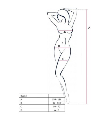 PASSION WOMAN BS013 BODYSTOCKING ROJO TALLA UNICA
