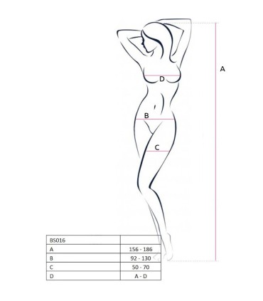 PASSION WOMAN BS016 BODYSTOCKING NEGRO TALLA UNICA