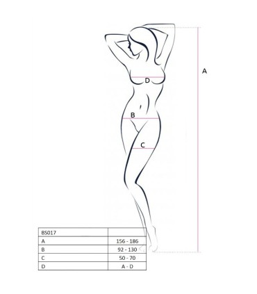 PASSION WOMAN BS017 BODYSTOCKING BLANCO TALLA UNICA
