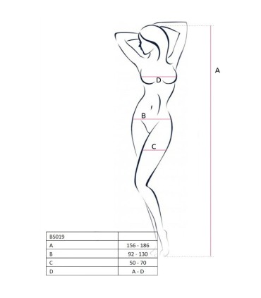 PASSION WOMAN BS019 BODYSTOCKING BLANCO TALLA UNICA