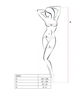 PASSION WOMAN BS024 BODYSTOCKING NEGRO TALLA UNICA