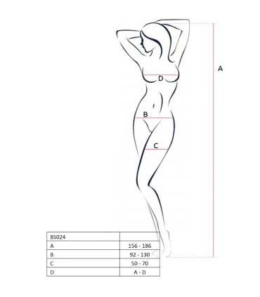 PASSION WOMAN BS024 BODYSTOCKING BLANCO TALLA UNICA
