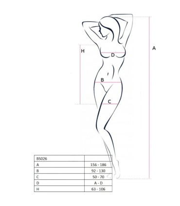 PASSION WOMAN BS026 BODYSTOCKING ESTILO VESTIDO NEGRO TALLA UNICA