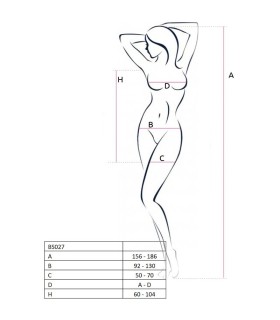 PASSION WOMAN BS027 BODYSTOCKING ESTILO VESTIDO NEGRO TALLA UNICA