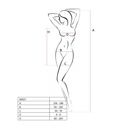 PASSION WOMAN BS027 BODYSTOCKING ESTILO VESTIDO NEGRO TALLA UNICA