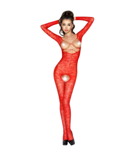 PASSION WOMAN BS031 BODYSTOCKING ROJO TALLA UNICA
