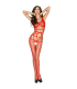 PASSION WOMAN BS032 BODYSTOCKING ROJO TALLA UNICA