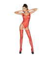PASSION - WOMAN BS034 BODYSTOCKING ROJO TALLA ÚNICA