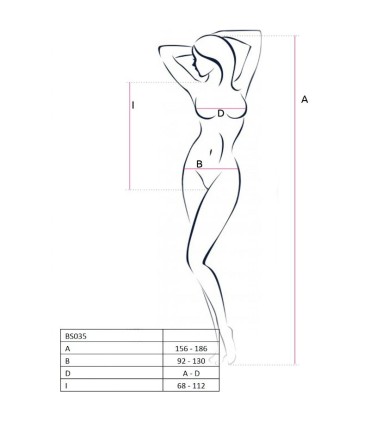 PASSION WOMAN BS035 BODYSTOCKING ROJO TALLA UNICA