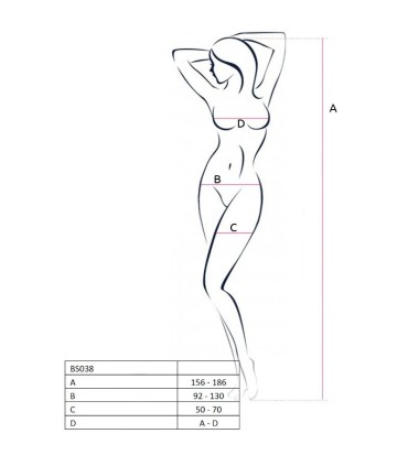 PASSION WOMAN BS038 BODYSTOCKING ROJO TALLA UNICA