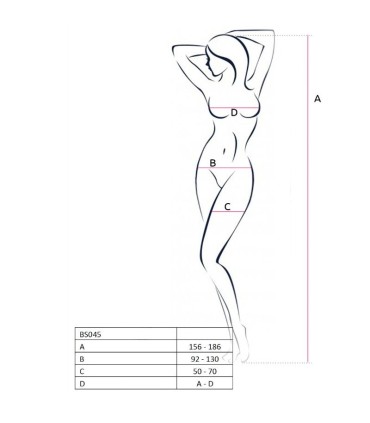 PASSION WOMAN BS045 BODYSTOCKING NEGRO TALLA UNICA