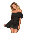 SUBBLIME - SET VESTIDO CORTO + TANGA NEGRO S/M