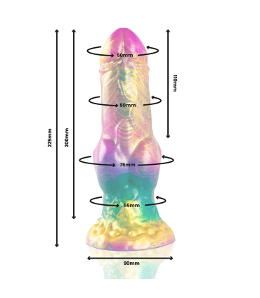 EPIC IRIS DILDO CON TESTICULOS ARCOIRIS DE PLACER