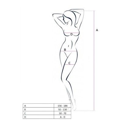 PASSION WOMAN BS047 BODYSTOCKING BLANCO TALLA UNICA