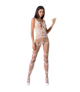 PASSION WOMAN BS058 BODYSTOCKING BLANCO TALLA UNICA