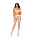 LEG AVENUE SET TRES PIEZAS BLANCO TALLA S