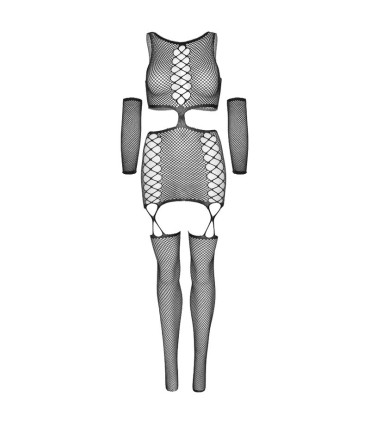 LEG AVENUE VESTIDO CON LIGUERO Y GUANTES TALLA UNICA