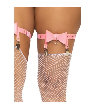 LEG AVENUE LIGUERO ALTO DE CUERO VEGANO TALLA UNICA ROSA