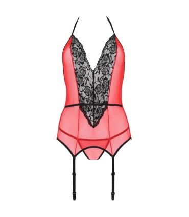 PASSION PEONIA CORSET EROTIC LINE ROJO L XL