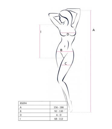 PASSION BS094 BODYSTOCKING BLANCO TALLA UNICA