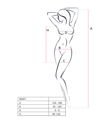 PASSION BS097 BODYSTOCKING NEGRO TALLA UNICA